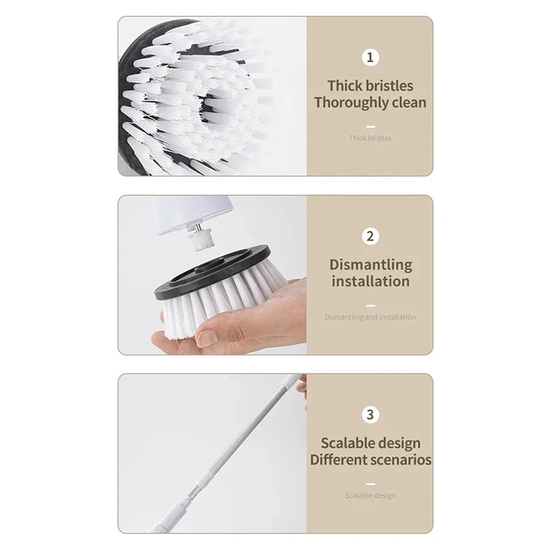 6-in-1 Wireless Electric Rotary Electric Cleaning Brush for kitchen and Bathroom