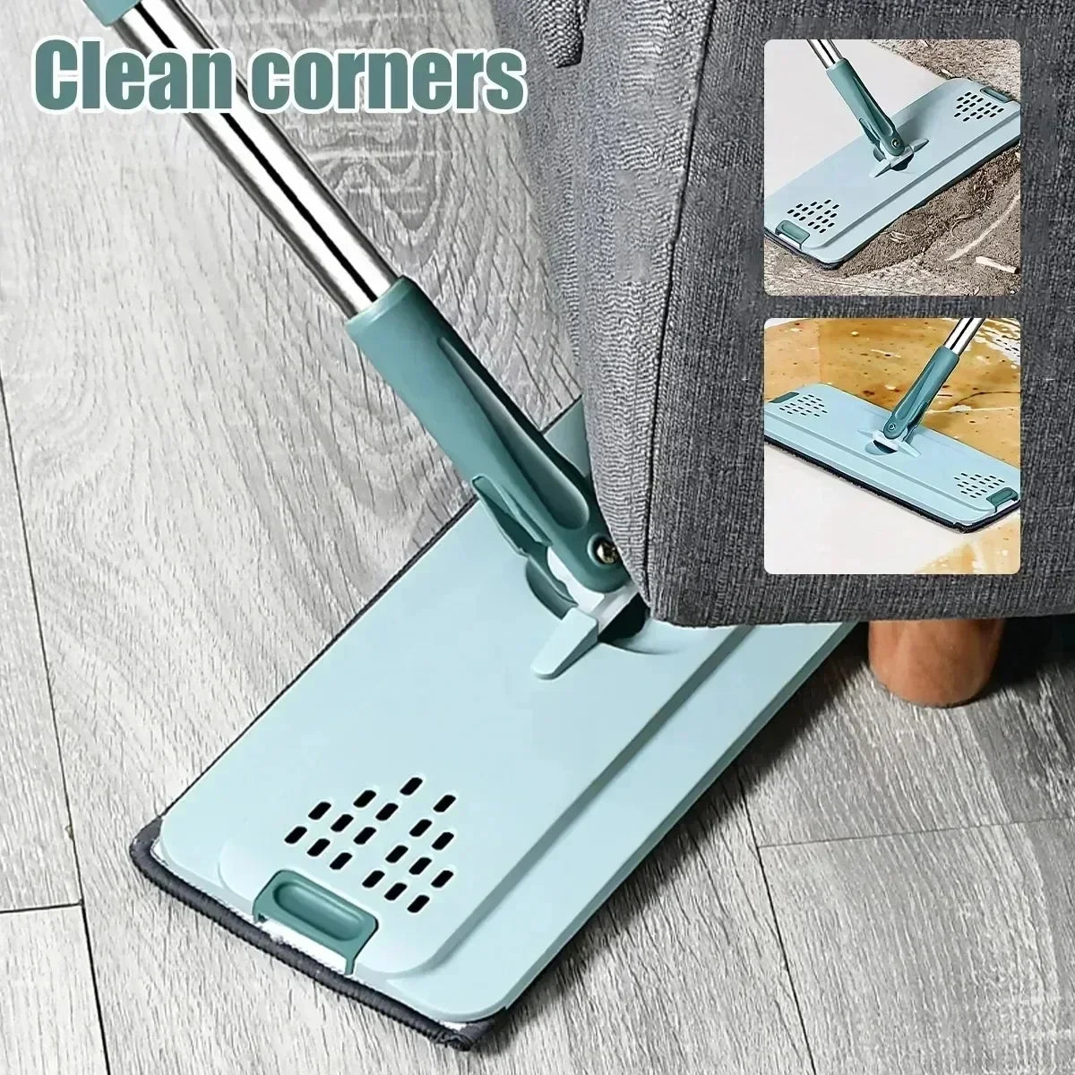 Flat Squeeze Mop with Bucket Hand Free Cleaning Mop